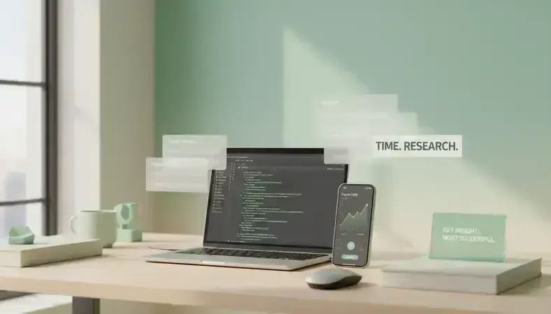 Multiple analytics screens showing organic traffic trends, keyword rankings, and conversion metrics