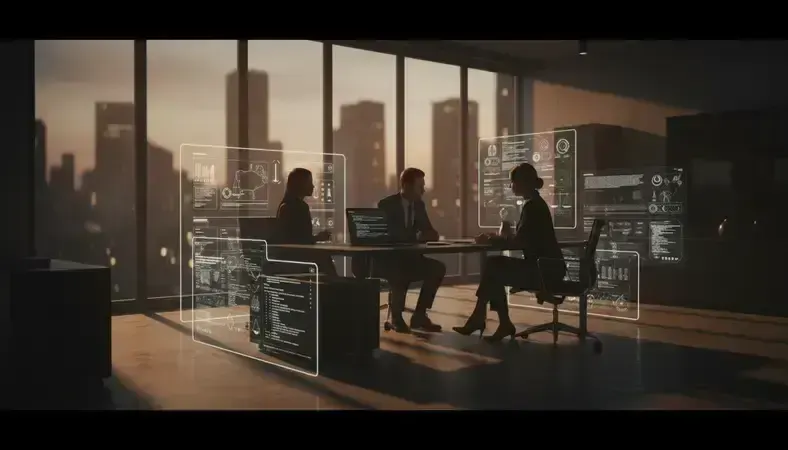 Professional estate planning attorney consulting with clients in modern office setting