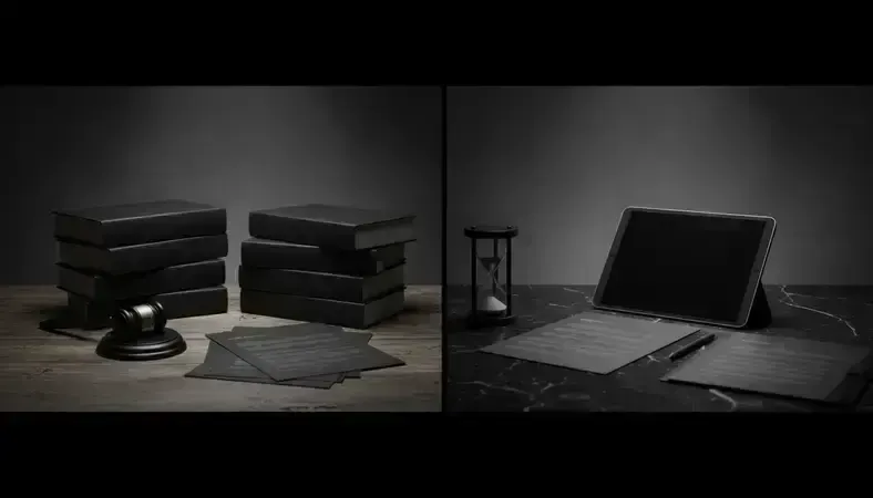 Side-by-side visual comparison of will probate process versus trust administration workflow