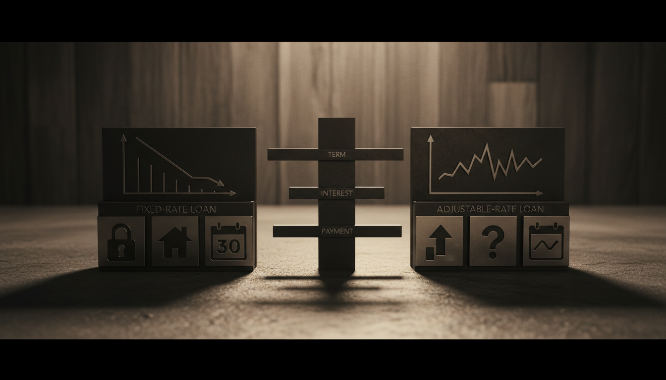 Side-by-side comparison chart showing different types of 30-year loans with their key features and requirements