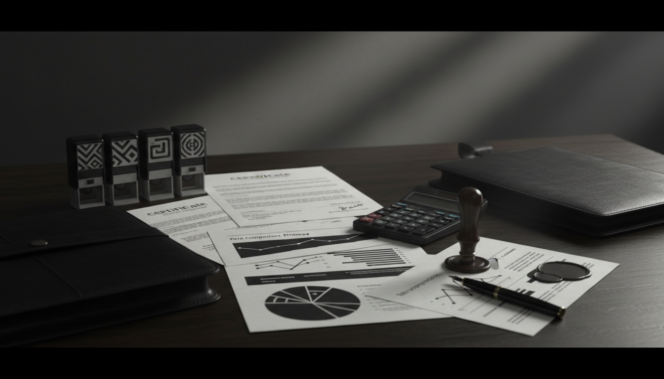 Financial planning session with documents, charts, and calculator showing rate comparison strategies