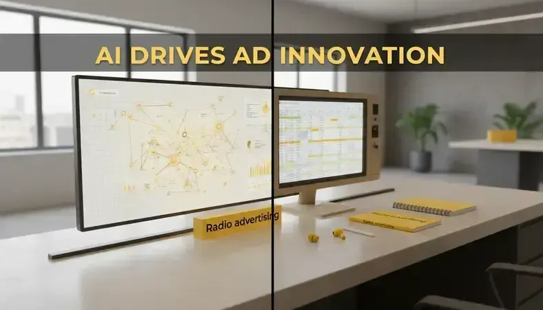 Split-screen view showing detailed digital analytics on left and traditional marketing tracking spreadsheet on right