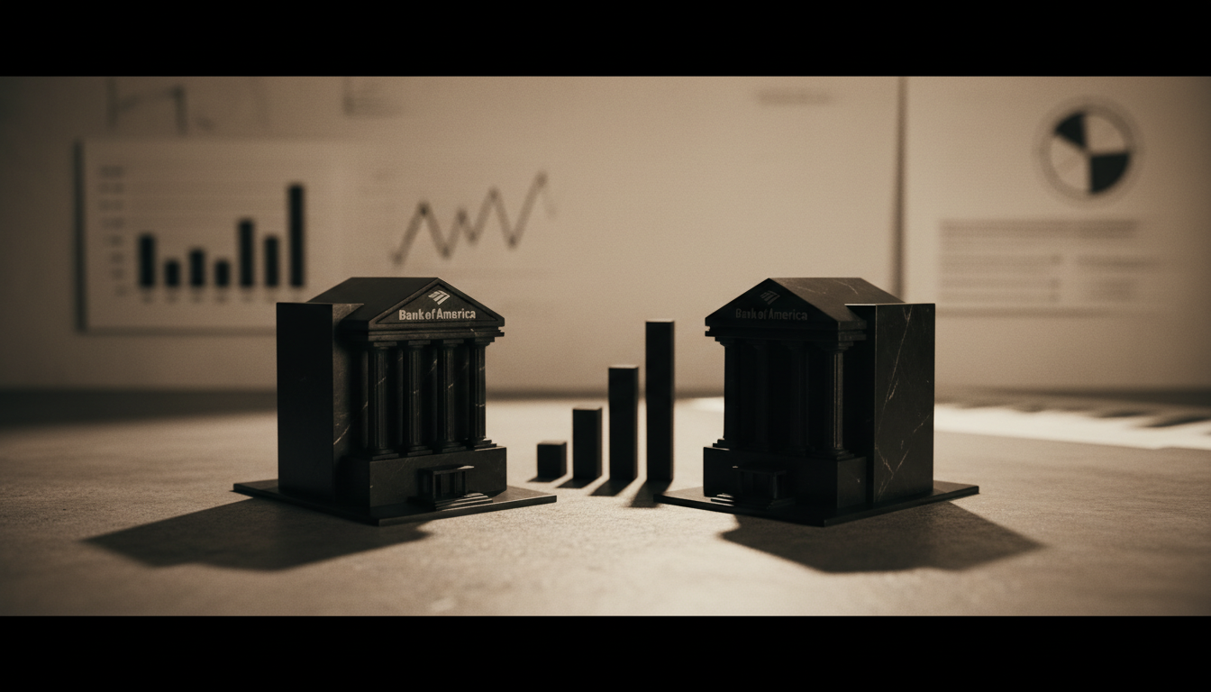 Two bank buildings side by side representing mortgage rate comparison between major lenders