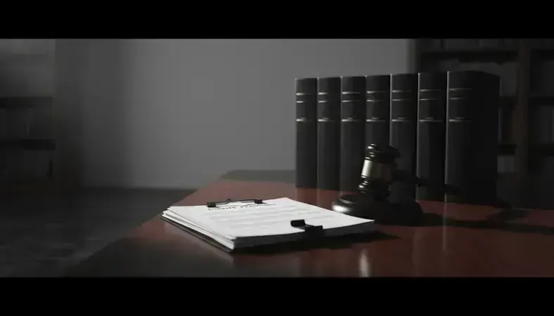 Professional estate planning documents on a desk with a gavel and legal books
