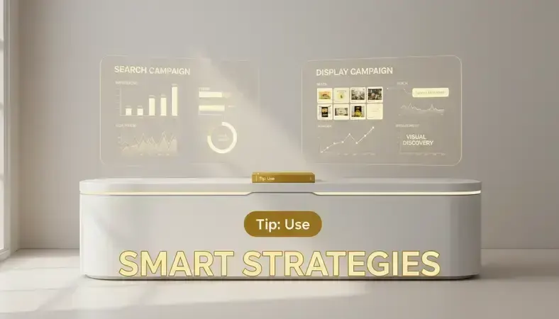 Side-by-side comparison of different Google Ads campaign types showing performance metrics and best use cases
