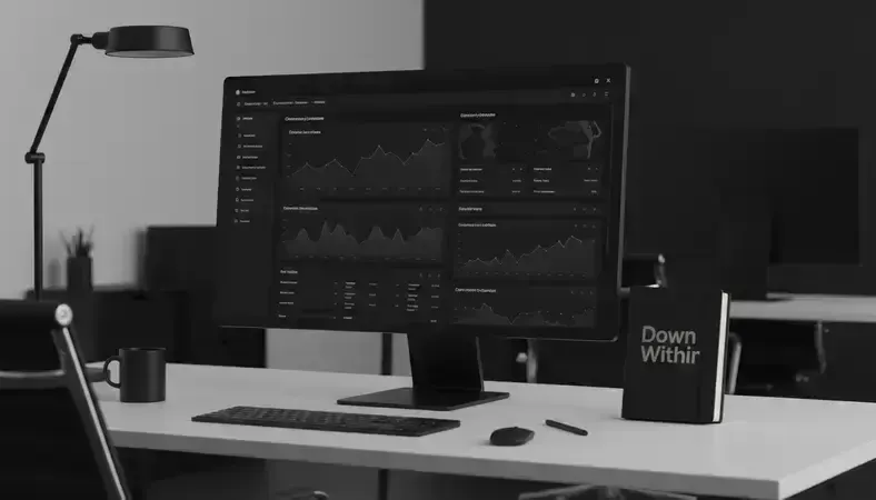 Computer screen showing conversion rate optimization dashboard with graphs, heat maps, and A/B testing results