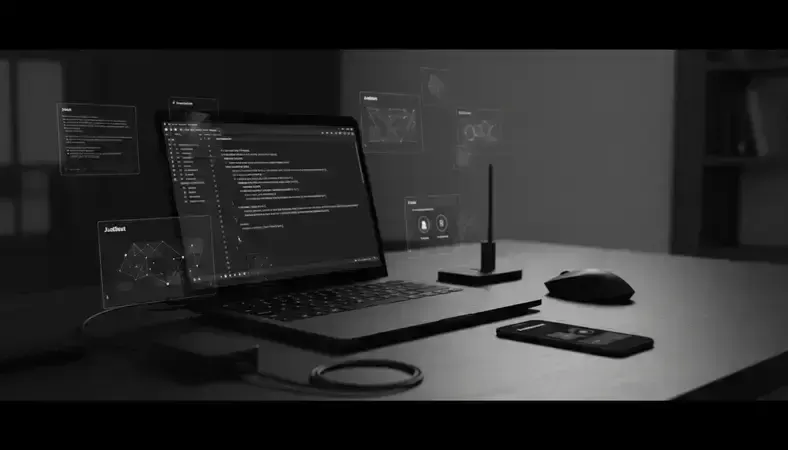 JustSext platform showing AI companion selection and chat interface