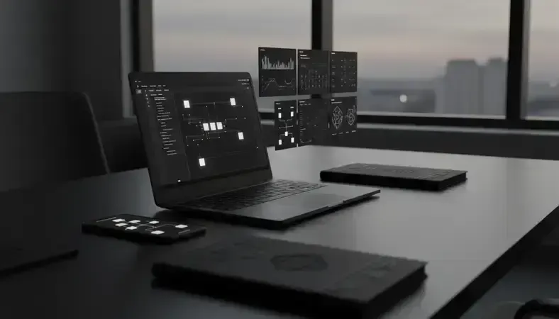 Professional law office with digital estate planning tools and documents displayed on computer screens