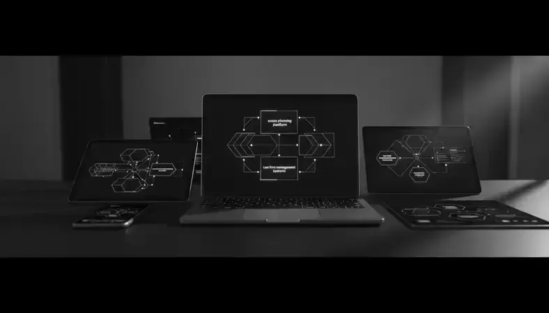 Digital workflow diagram showing integration between estate planning platform and law firm management systems