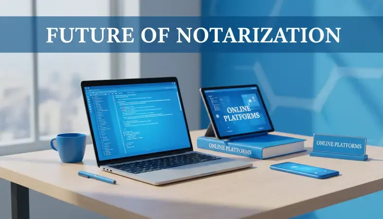 Collage showing various professionals using both traditional and online notarization in different settings