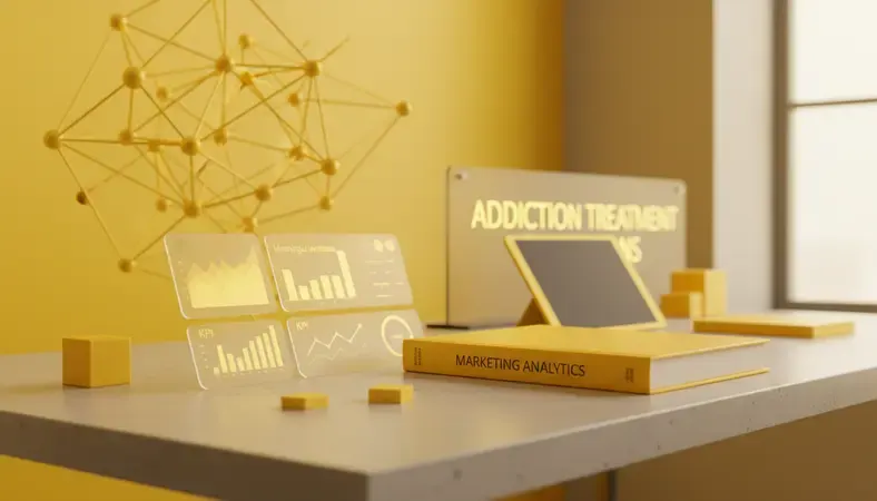 Marketing analytics dashboard showing key performance indicators for addiction treatment center campaigns