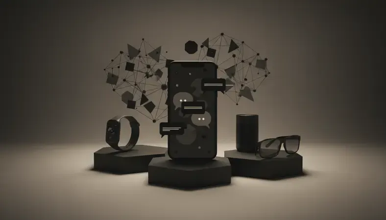 Modern smartphone displaying various AI chatbot interfaces with conversation bubbles