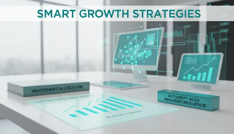 Business growth chart showing correlation between SEO authority improvements and revenue increases