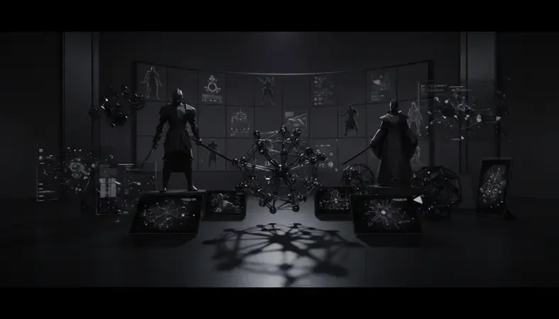 Grid showing different anime-style AI characters with various fantasy and modern settings