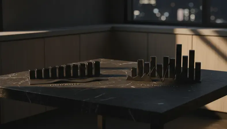 Side-by-side comparison of fixed and variable mortgage rate charts showing different payment scenarios