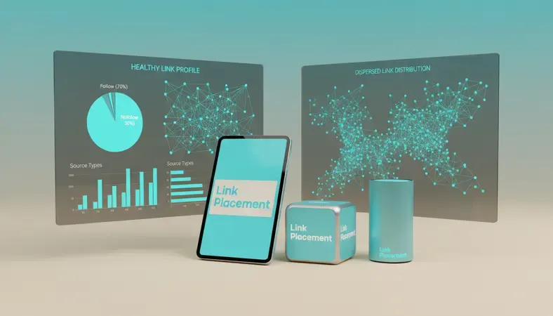 Chart showing healthy link profile distribution between follow and nofollow links across different source types