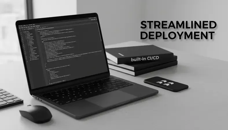 Stack of programming books next to a laptop displaying Ruby on Rails code