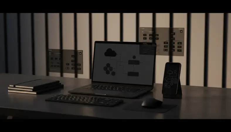 SaaS platform architecture diagram showing microservices, databases, and cloud infrastructure