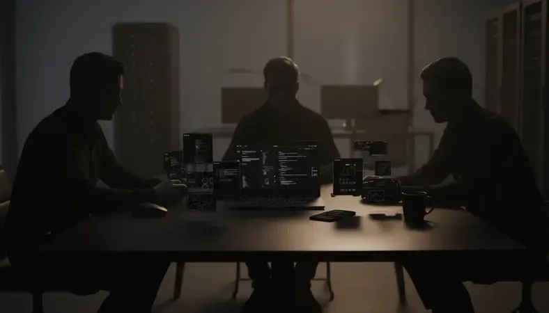 Professional development team working on API architecture and code review