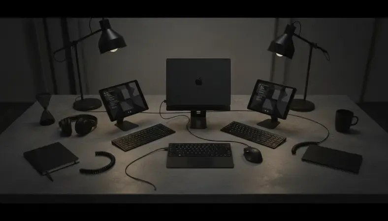 Remote development team members participating in a video conference call with shared coding environment