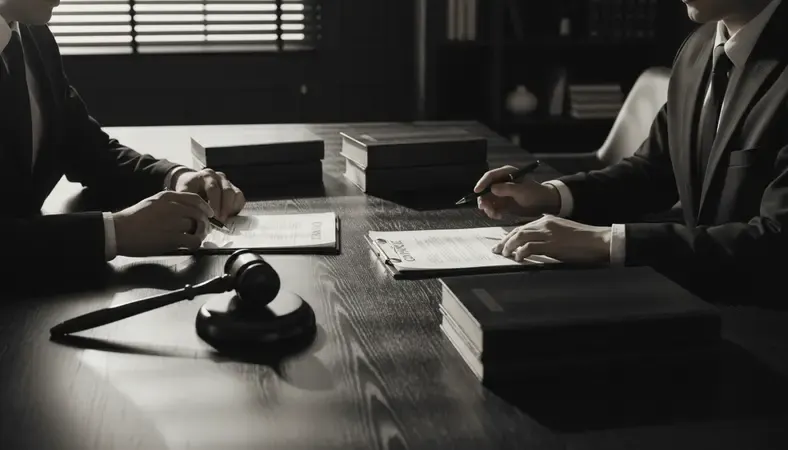 Professional meeting discussing development contracts and pricing structures