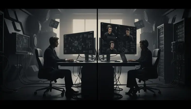 Split screen showing project manager and remote Rails developers in video call
