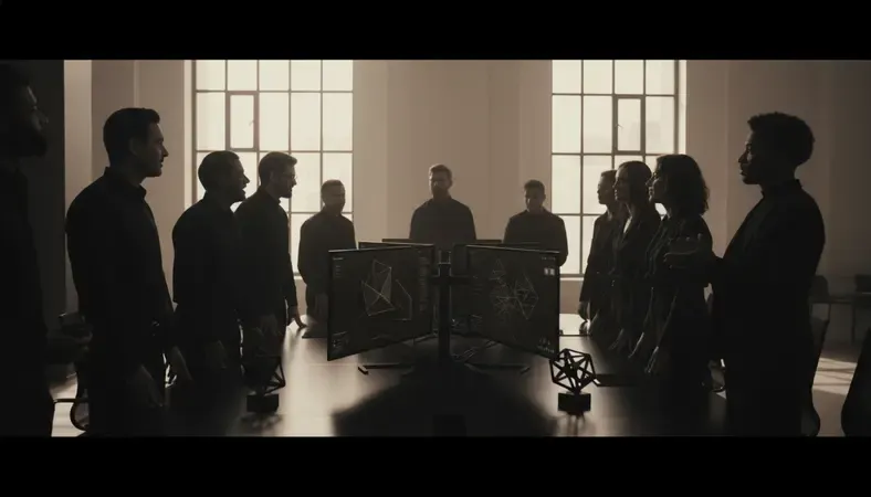 Team celebrating a successful sprint demo with stakeholders viewing completed features on multiple screens