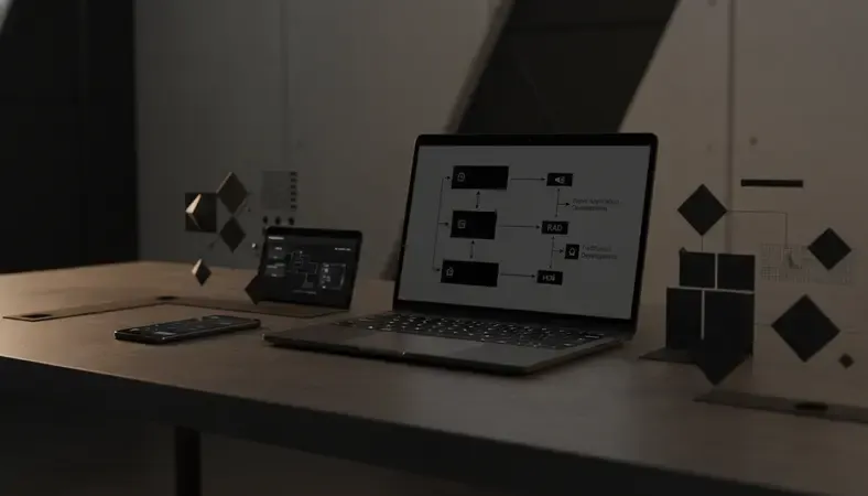 Flowchart showing decision points for choosing RAD versus traditional development approaches